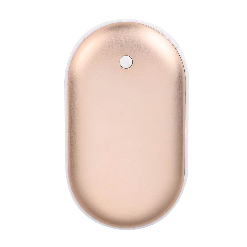 Rechargeable pocket hand warmer in gold