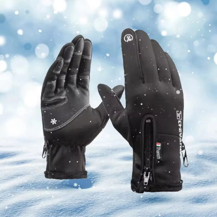 Black thermal touchscreen winter gloves