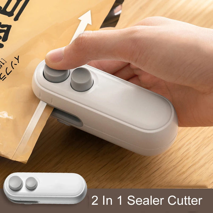 Mini bag sealer sealing a snack bag