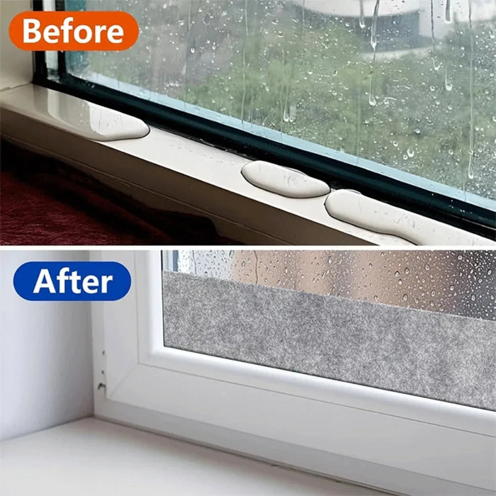 Window condensation strip before and after